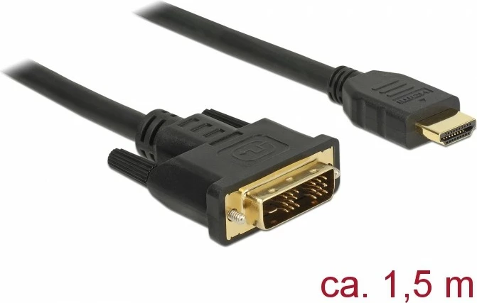 Kabel DVI-D v HDMI DeLOCK 85583, 1,5 m, črn