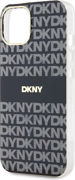 Ovitek za telefon DKNY IML Mono & Stripe MagSafe za iPhone 15/14/13, črn