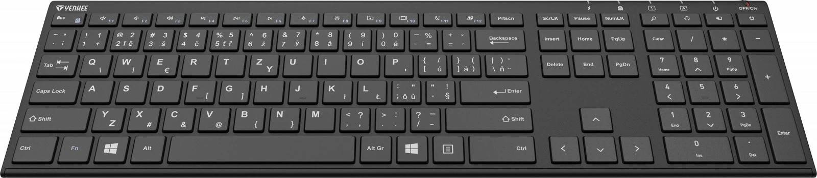 Tanka brezžična tipkovnica YENKEE YKB 2000 CSBK, črna