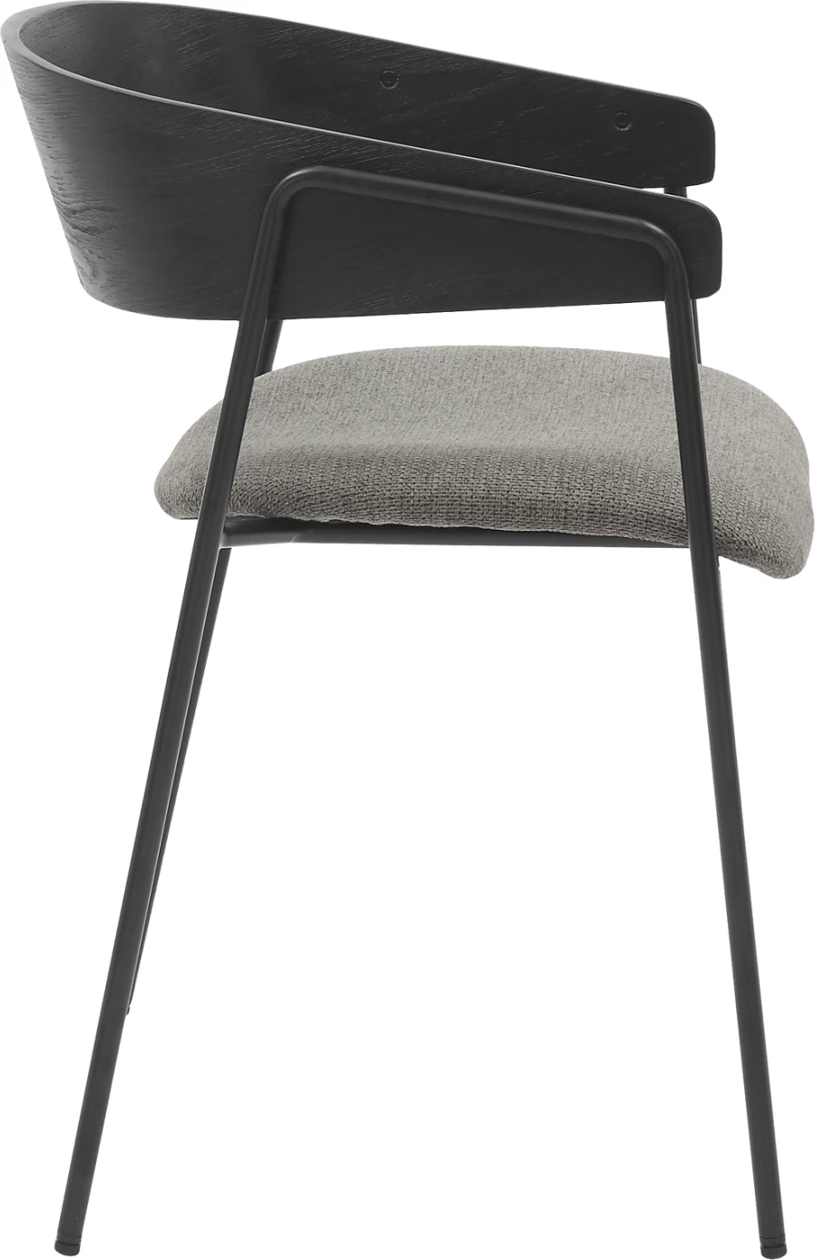 Jedilni stol KORIN FH9975.02 kovina in vezana plošča v črno-sivi tkanini 54x51x72,5H cm, set 2 kosov