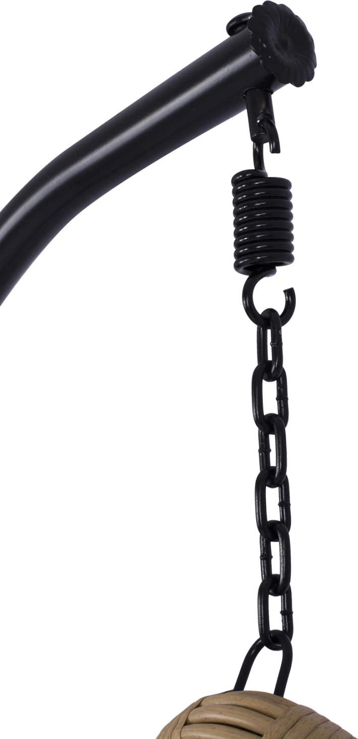 Viseče gnezdo LUCIA FH5676.01 iz bež ratana in blazin - črna kovina Φ95Χ195Hcm