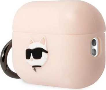 Silikonska zaščitna prevleka za AirPods Pro 2, Karl Lagerfeld KLAP2RUNCHP, rožnata