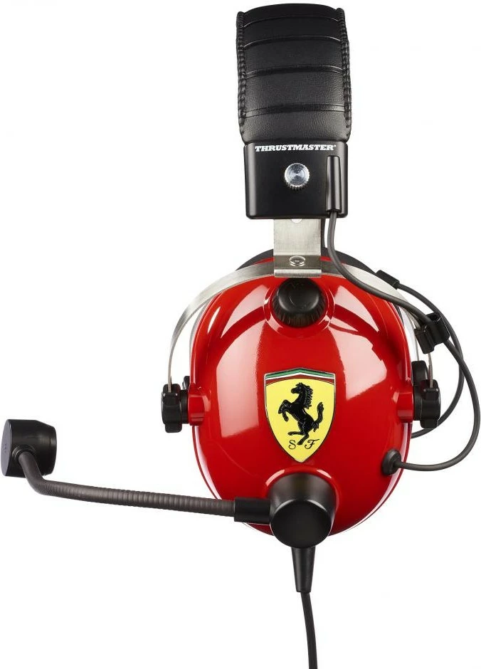 Gaming slušalke T-Racing Scuderia Ferrari DTS Thrustmaster, z mikrofonom, z žico, rdeče