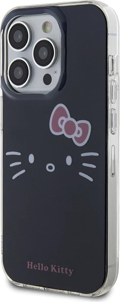 Zaščitni ovitek IML Kitty Face z motivom Hello Kitty za iPhone 15 Pro Max, črn