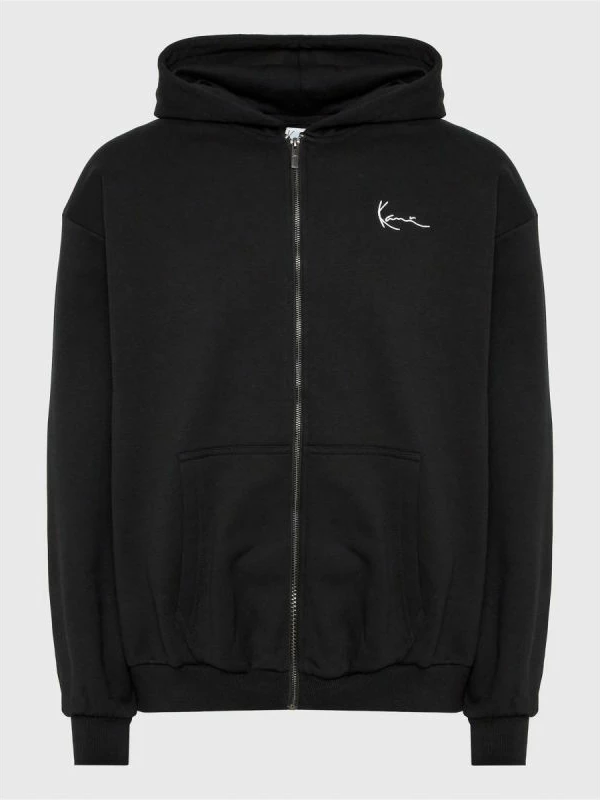 Duks CHEST SIGNATURE ESSENTIAL ZIP HOODIE, Karl Kani, črn