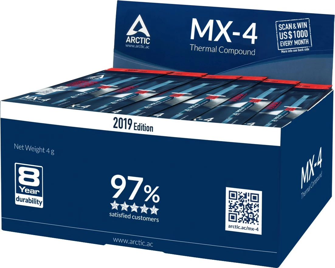 Termalna pasta ARCTIC MX-4, 4 g, 8,5 W/m·K, 2019