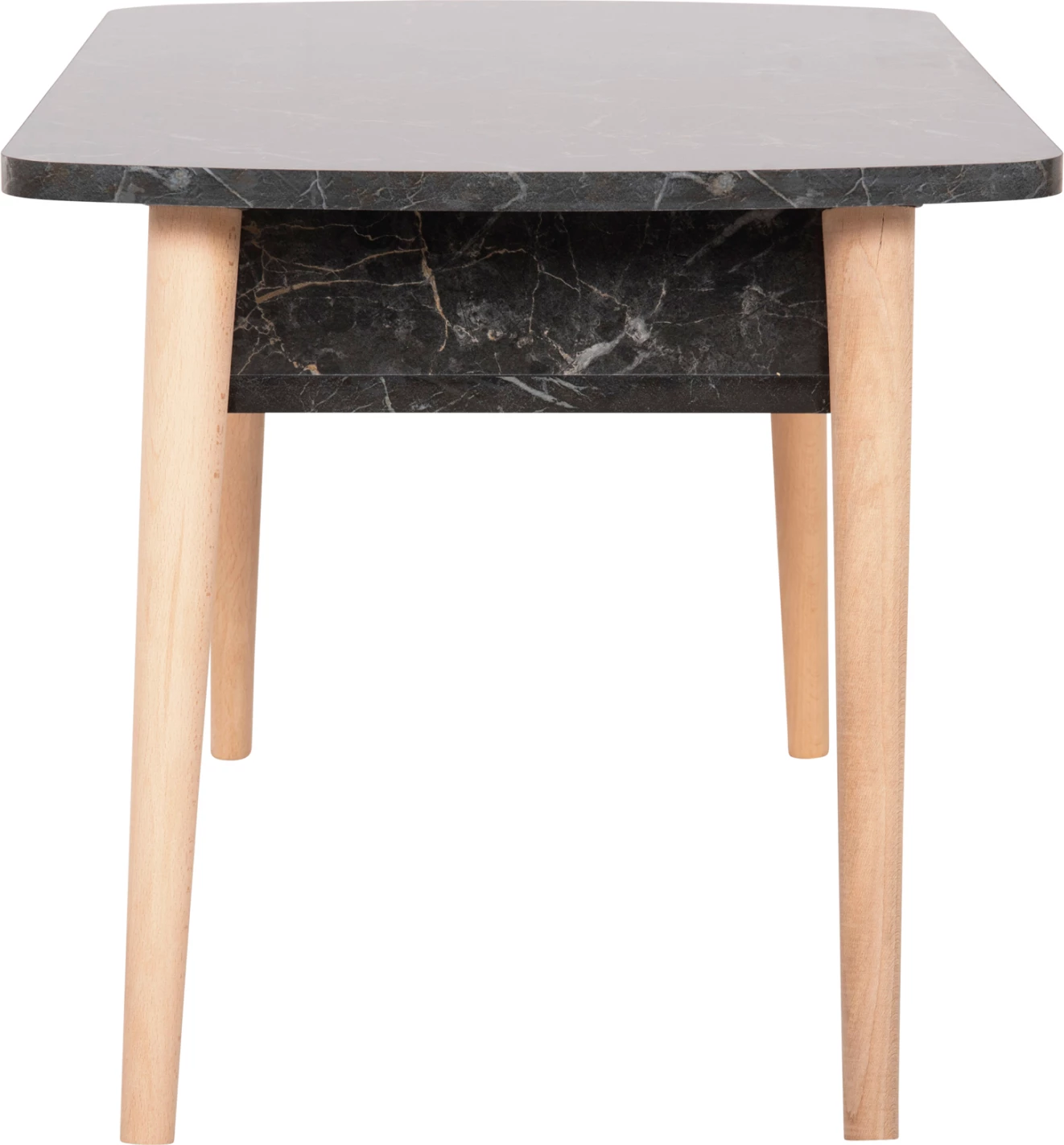 Klubska miza SLIVEN FH18178.02 črna marmorna melamina-noge v naravni barvi 90x50x47,5Hcm