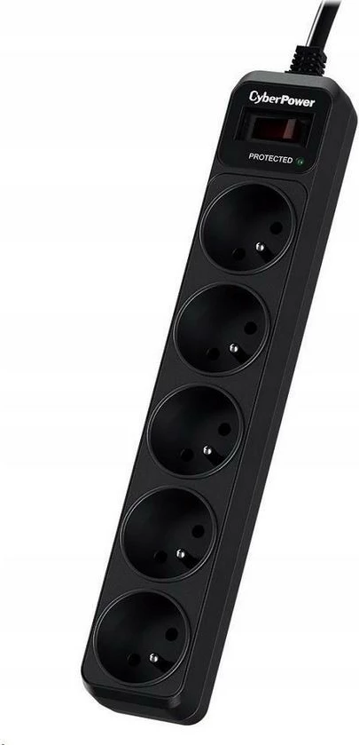 Vtičnica z zaščito pred prenapetostmi CyberPower B0520SC0-FR, 5 vtičnic tipa E, 1,8 m, črna