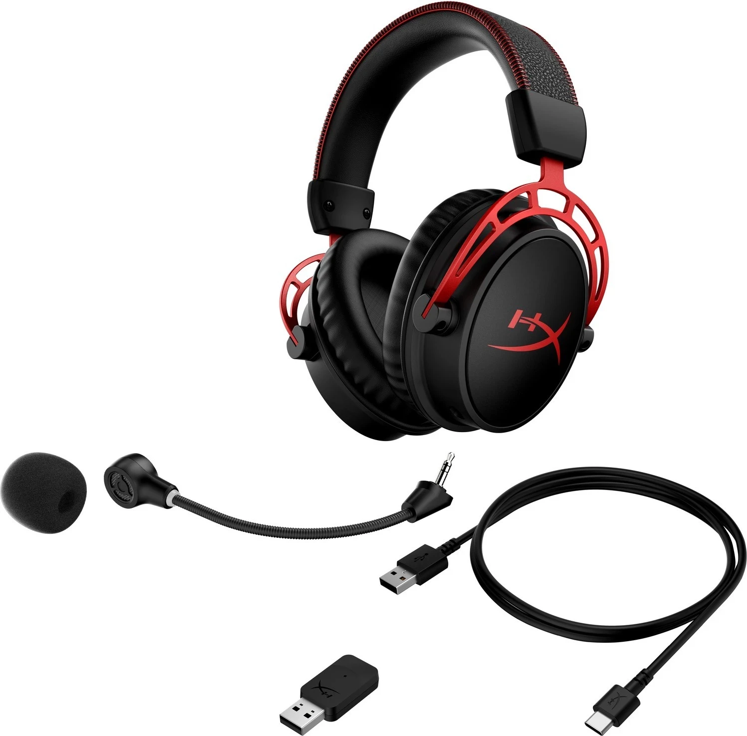 Gaming slušalke HyperX Cloud Alpha Wireless, DTS Headphone:X, USB-C, črno-rdeče