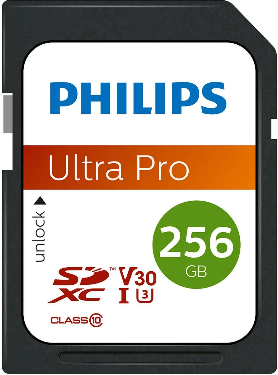 Kartica SDXC 256 GB Ultra Pro, Philips FM25SD65B, Class 10, UHS-I, V30, črna