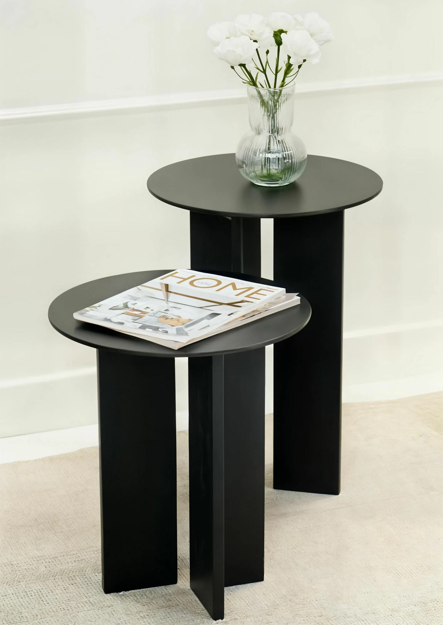 Set miz za mizo za kavo Skye Decor, Leo (55 + 45), črna