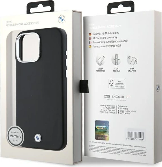 Popolnoma kovinski ovitek z MagSafe za iPhone 16 Pro Max, BMW, črn