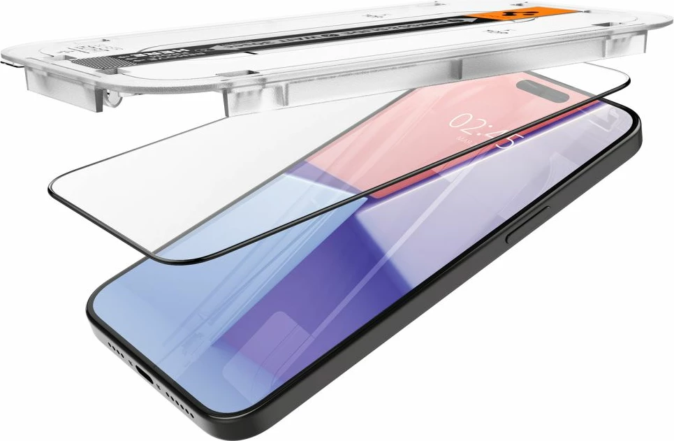 Zaščitno steklo Spigen Glas.tR EZ Fit FC za iPhone 15 Pro Max, 2 kosa, črno