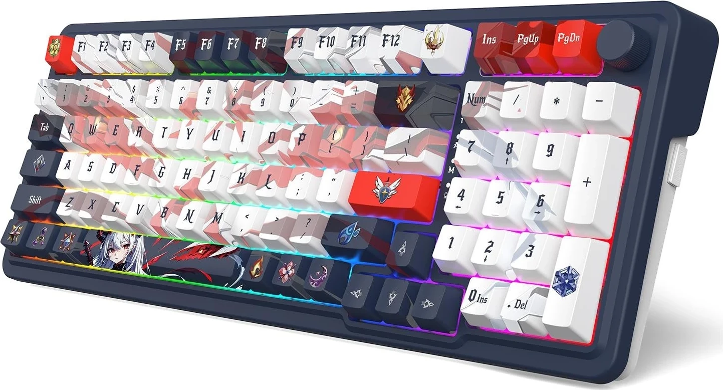 Mehanska tipkovnica z RGB, brezžična Redragon K686AK-RGB-PRO Eisa, bela-siva