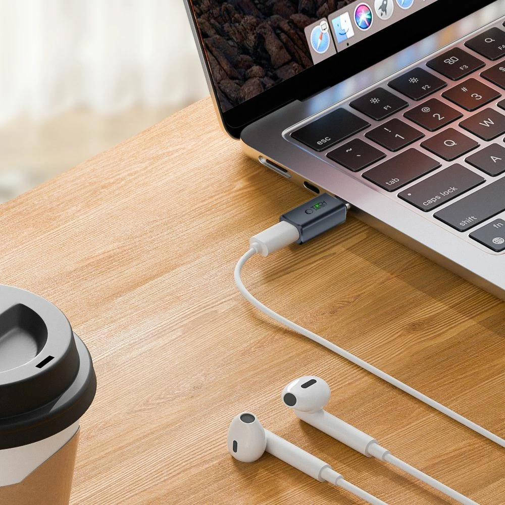 Adapter za slušalke Type-C v Lightning, Tech-Protect UltraBoost, siv
