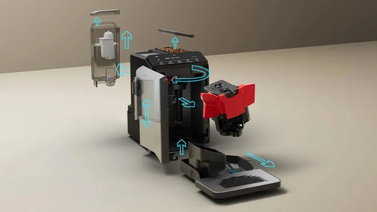 Popolnoma avtomatski kavni avtomat Siemens TF303E01 EQ300, 1300 W, srebrn