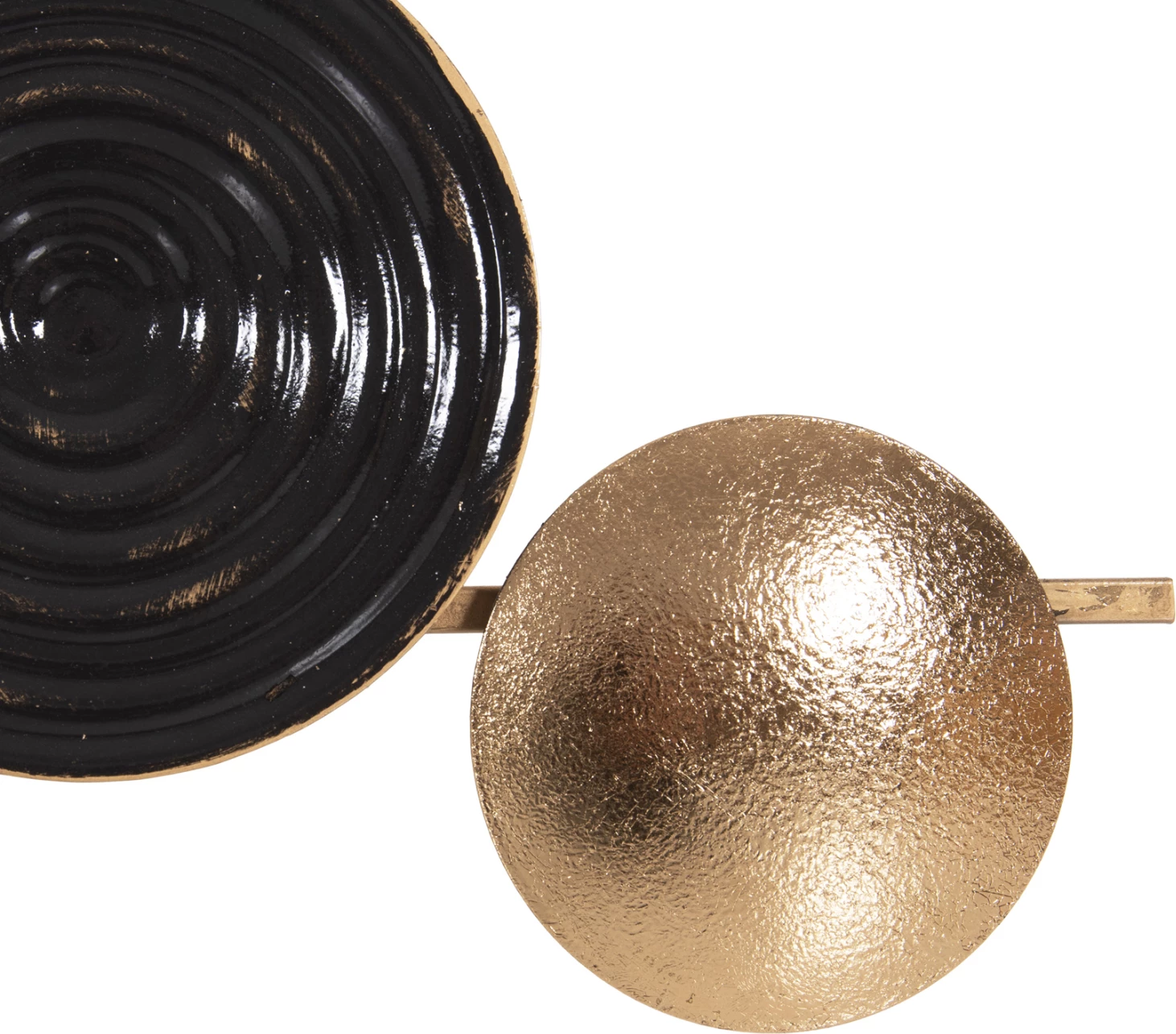 Stenska ura FH4198 kovinska v sivi barvi s črnimi kazalci in zlatimi številkami 117x49Hcm