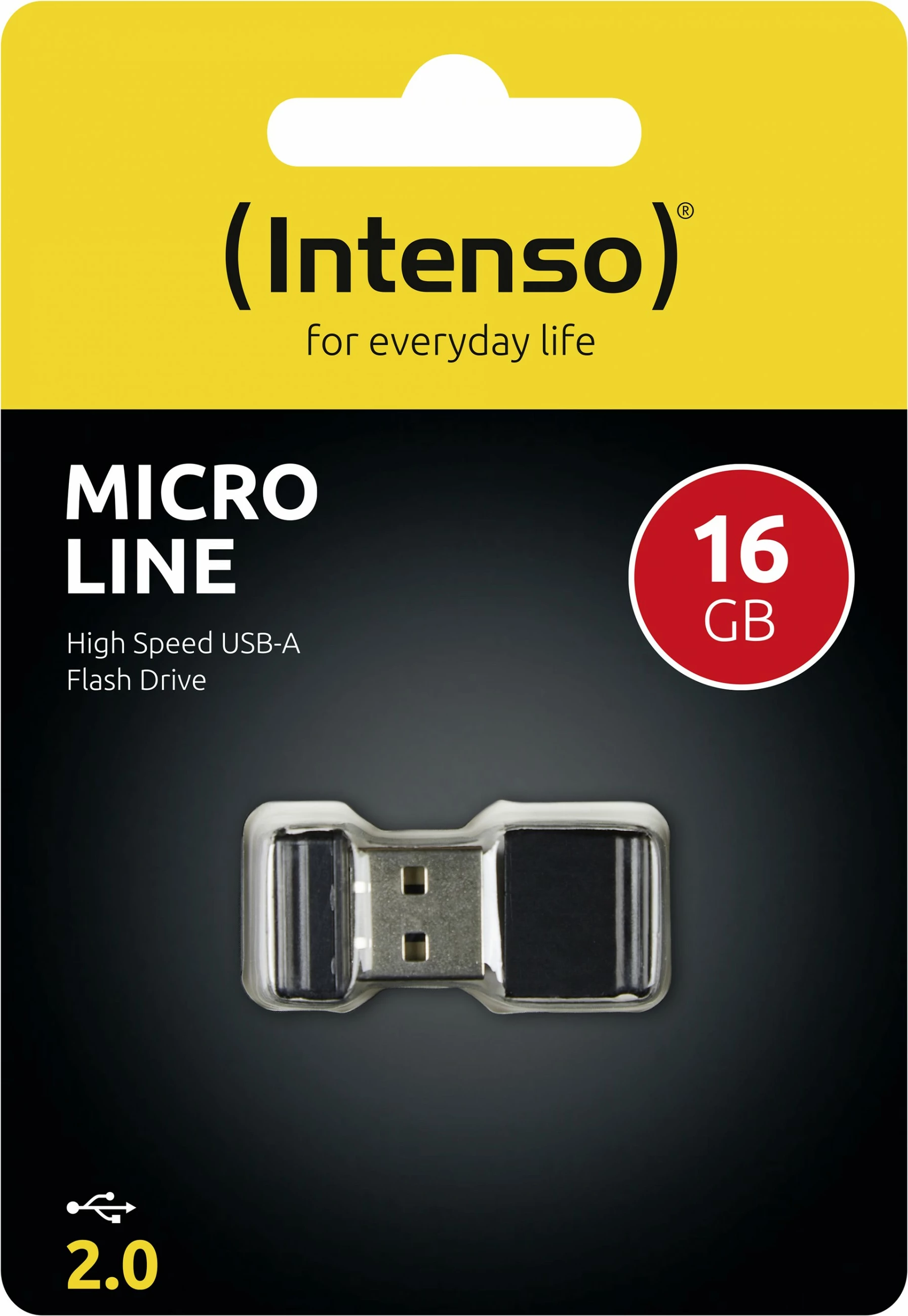USB ključek Intenso Micro Line, 16 GB, USB Type-A, 2.0, črn