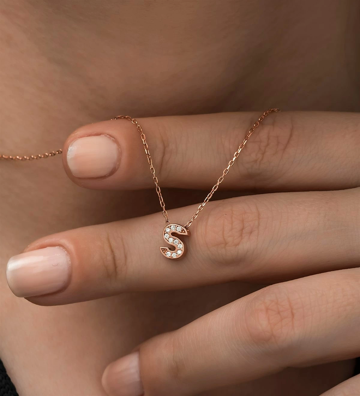 Srebrna ogrlica rožnato-zlata in bela, Jumeon NRZ1195