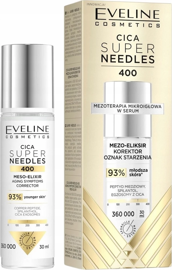 Serum proti staranju Cica Super Needles 400 mikroiglic, Eveline Cosmetics, 30 ml