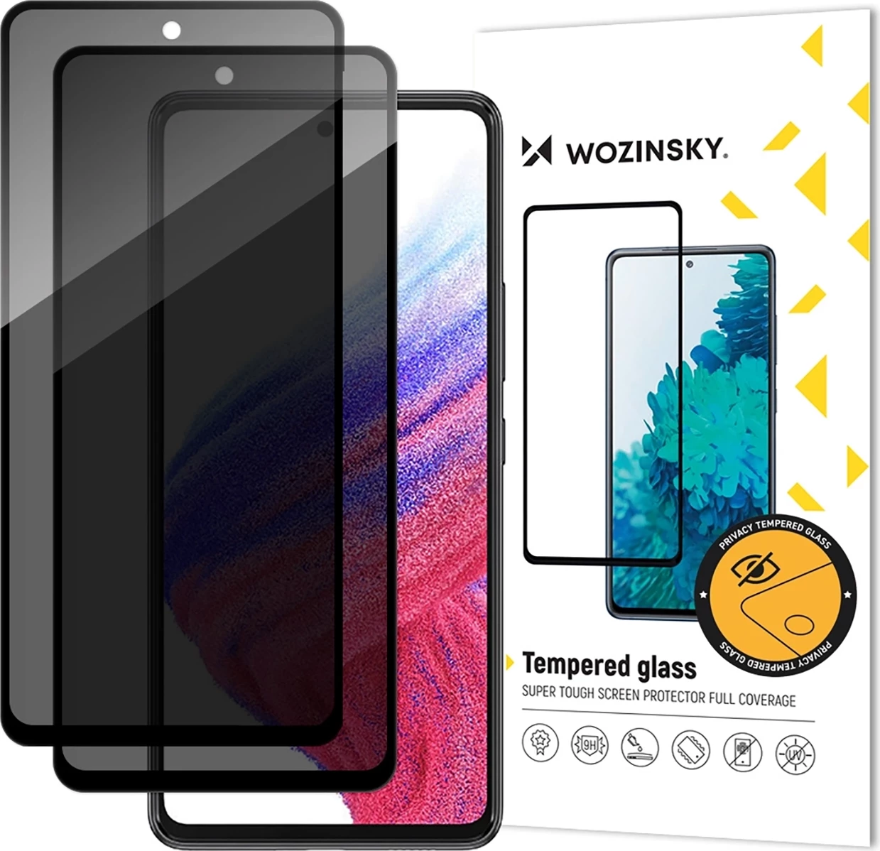 Zasebno kaljeno steklo za Xiaomi Redmi Note 14S, Wozinsky, set 2 kosov, črn