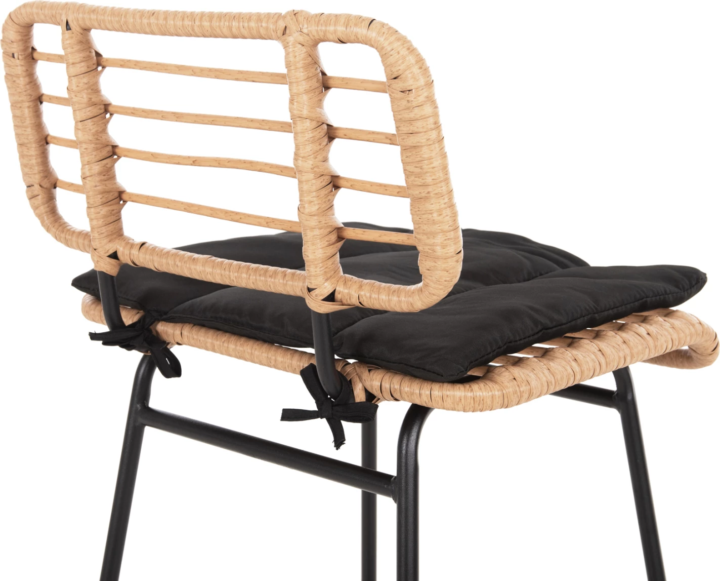 Barski stol z visokim sedežem ALLEGRA FH5708.11 kovina in blazina v črno-bež pletenini 48x49x99,5H cm