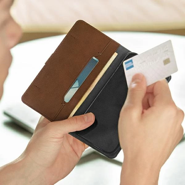 Ovitek za telefon z denarnico UNIQ Journa za iPhone 12 / iPhone 12 Pro, siv