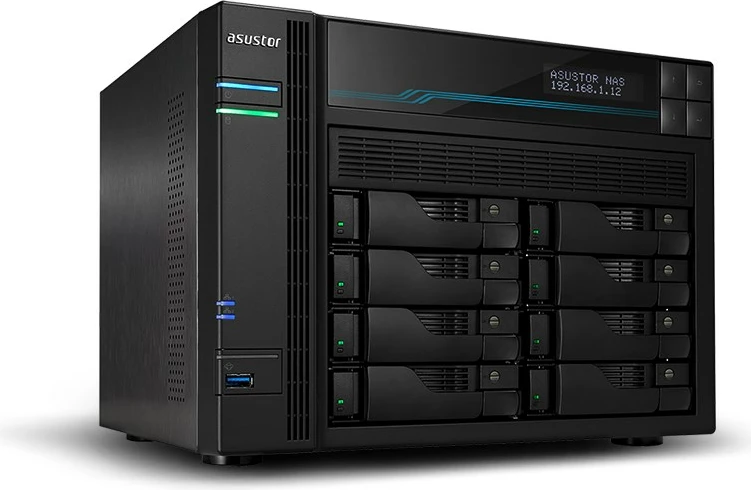 NAS strežnik ASUSTOR Lockerstor 10 AS6510T, Intel Atom C3538, 8 GB DDR4 RAM, tower, črn