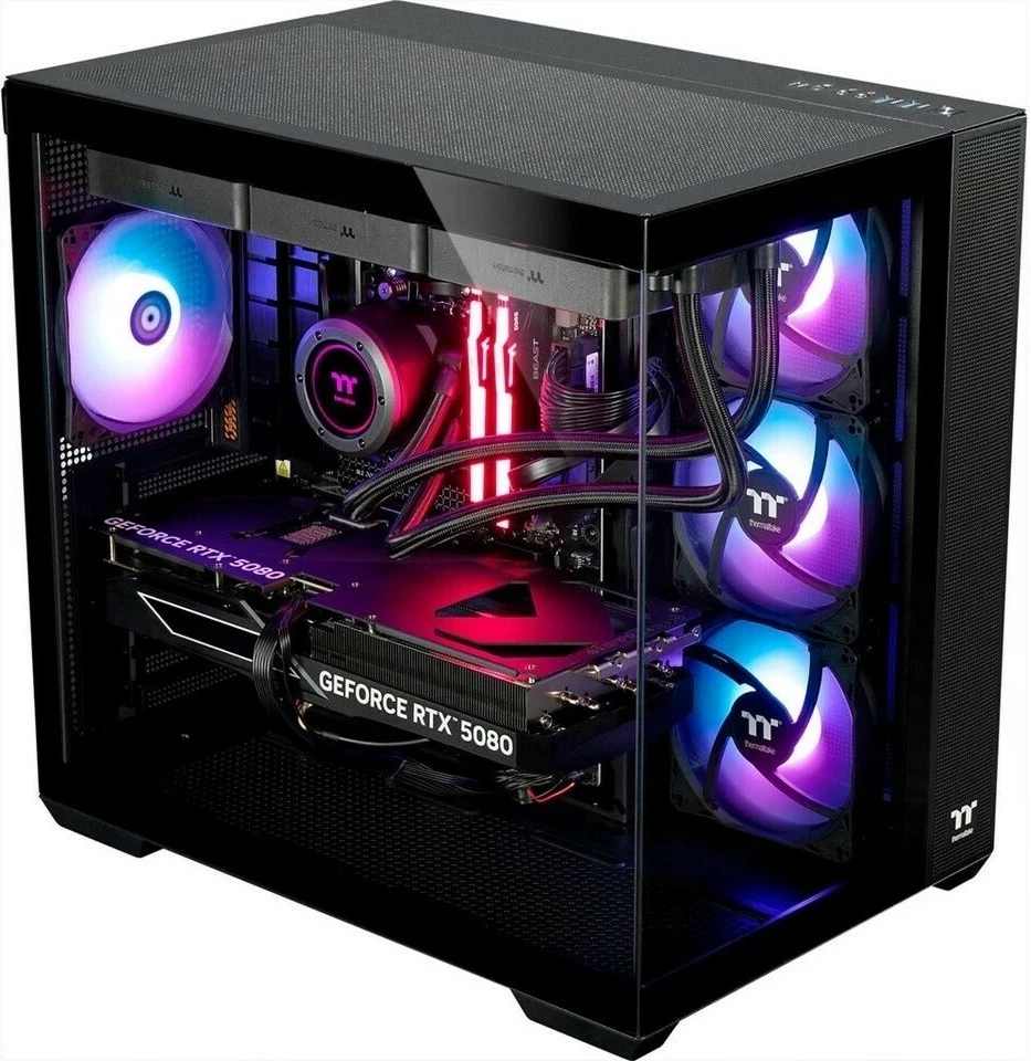 Namizni računalnik Thermaltake FTW RTX 5080, Windows 11 Home, 64-bit, črn/prosojen