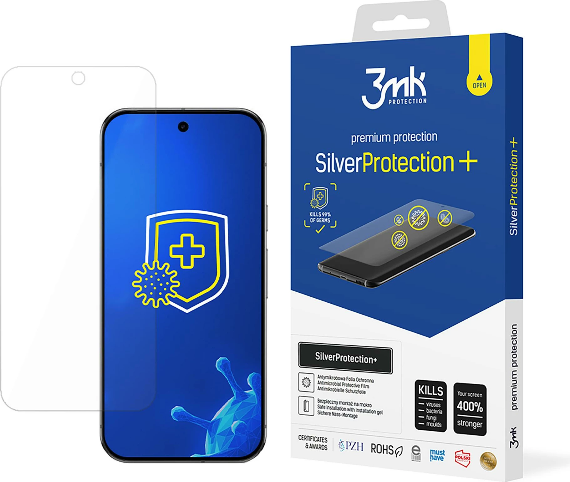 Mrežasti zaščitni zaslon SilverProtection+ za Google Pixel 9 Pro XL, TPU, prozoren