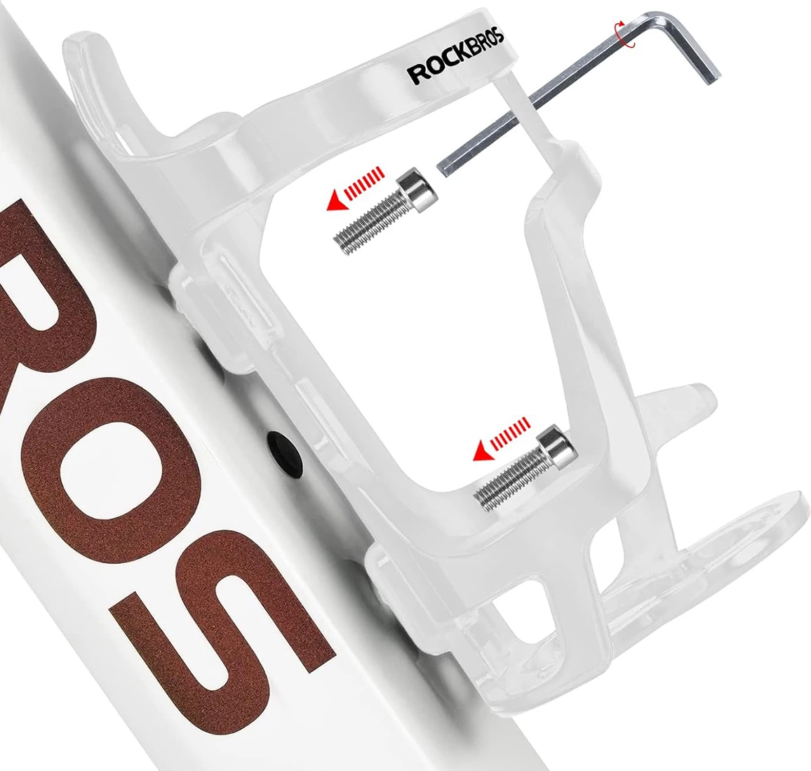 Držalo za steklenico za kolo Rockbros 31210012002, polikarbonat, belo