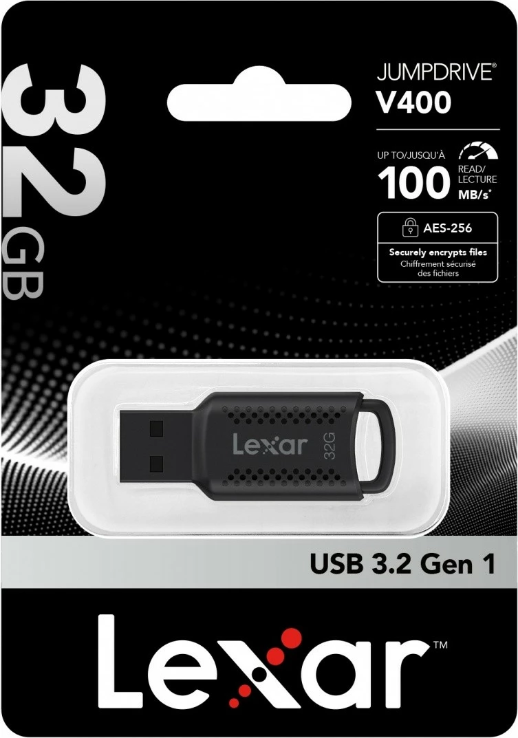 USB-ključ Lexar JumpDrive V400, 32 GB, USB 3.0, črn