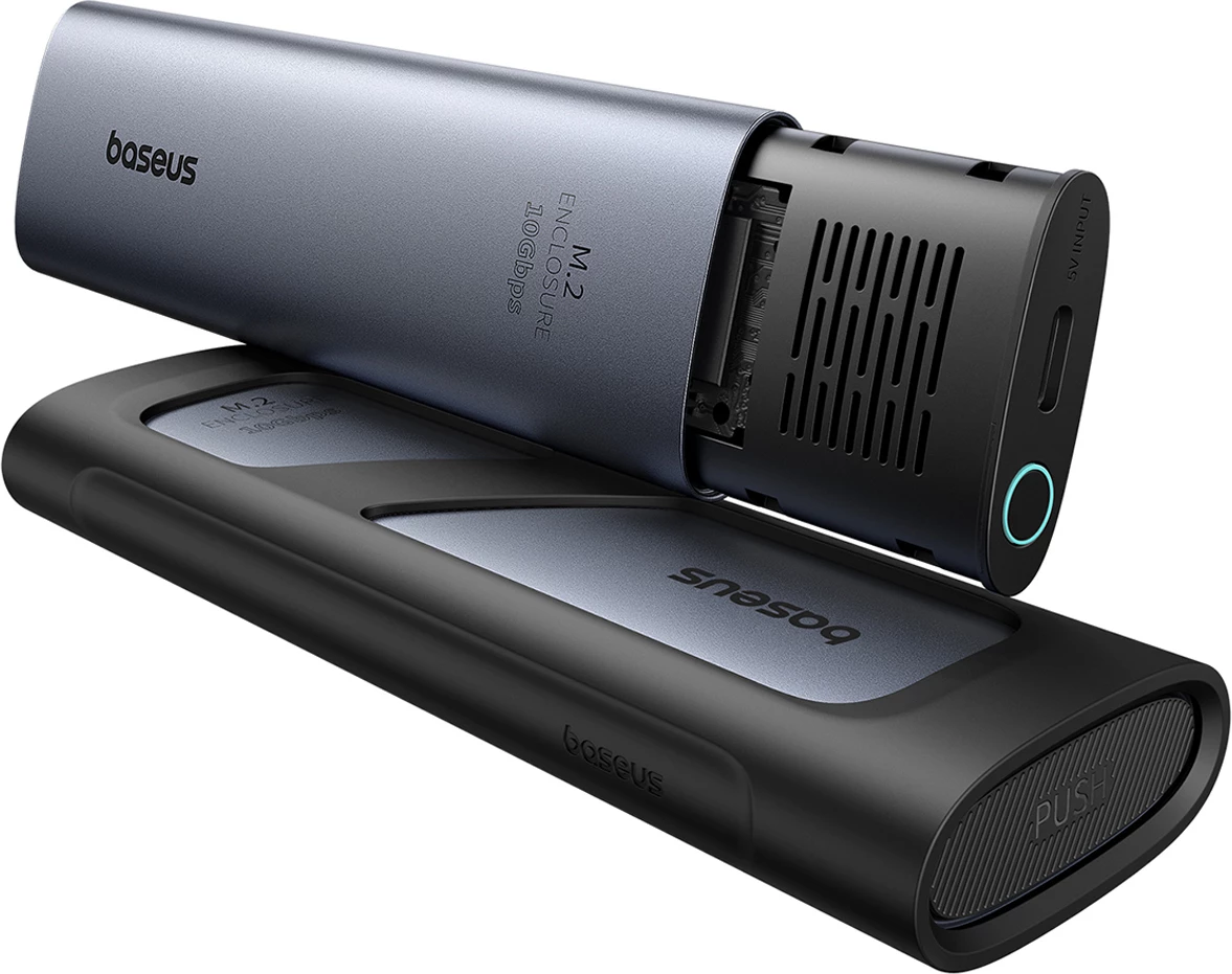 Zunanje ohišje za SSD M.2 NVMe Baseus FlyJoy, 10 Gb/s, sivo