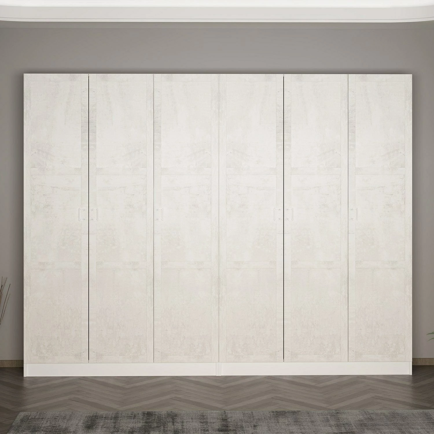 Garderobna stena Noah Skye Decor, bela, 270x210x35 cm, 6-delna