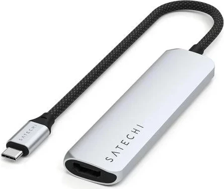 Večportni USB-C hub 4 v 1 Satechi ST-P4S, USB-C, 4K HDMI, 2x USB-A, srebrn