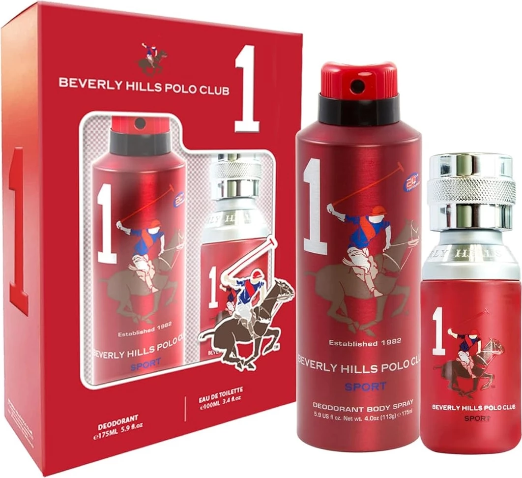 Eau de Toilette in deodorant za moške Beverly Hills Polo Club Men Sport One, 100 ml + 175 ml