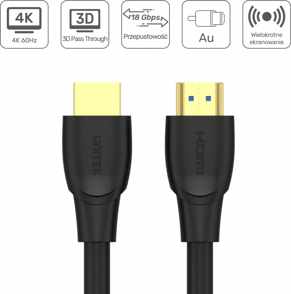 Kabel HDMI, 5 m, 4K, črn Unitek C11041BK