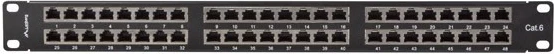 Patch panel Lanberg PPS6-1048-B, 19" 1U, kategorija 6, ekraniran FTP, 48 vrat, črn