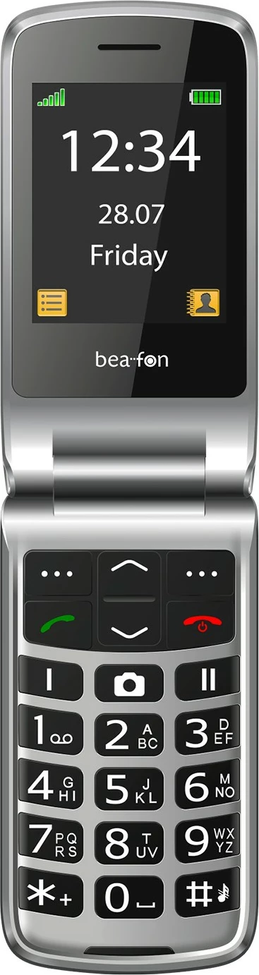 Flip telefon bea-fon SL645plus LTE, 2,8", 1000 mAh, microSD, črno-srebrn