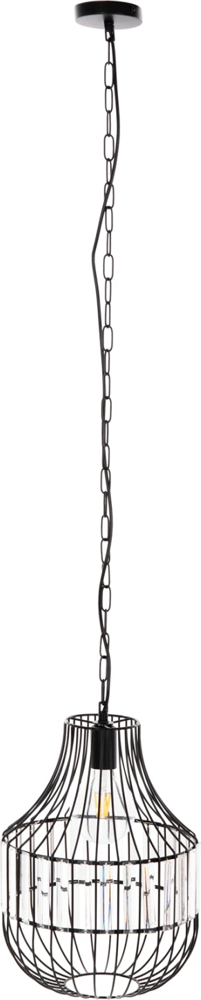 Stropna viseča svetilka FH4093 črna kovina in steklo Φ29x38-137Hcm
