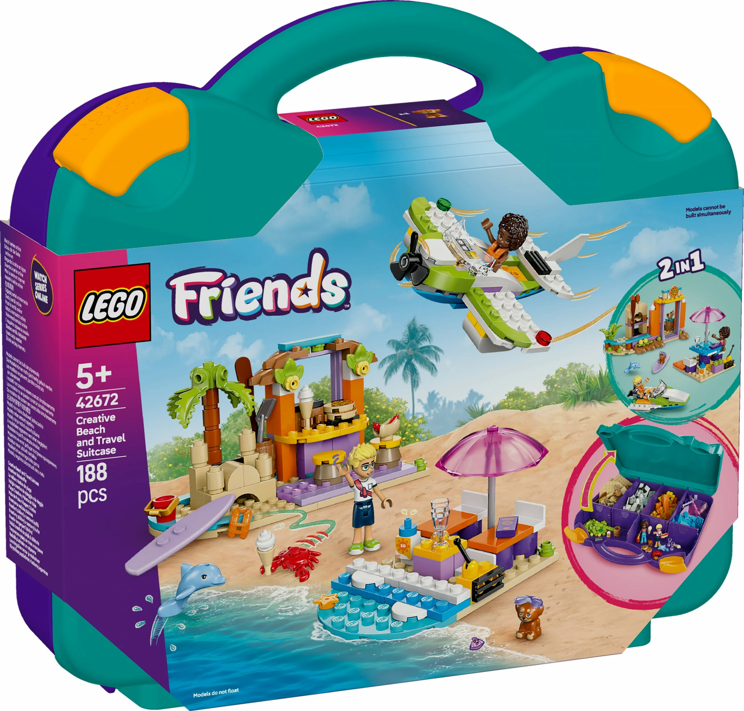 Kreativni komplet za sestavljanje v kovčku, LEGO Friends 42672, 188 delov, večbarvno