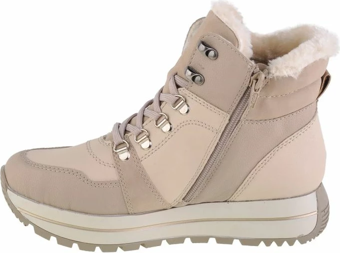 Visoke vezane škornje, Rieker N4002-60, krem