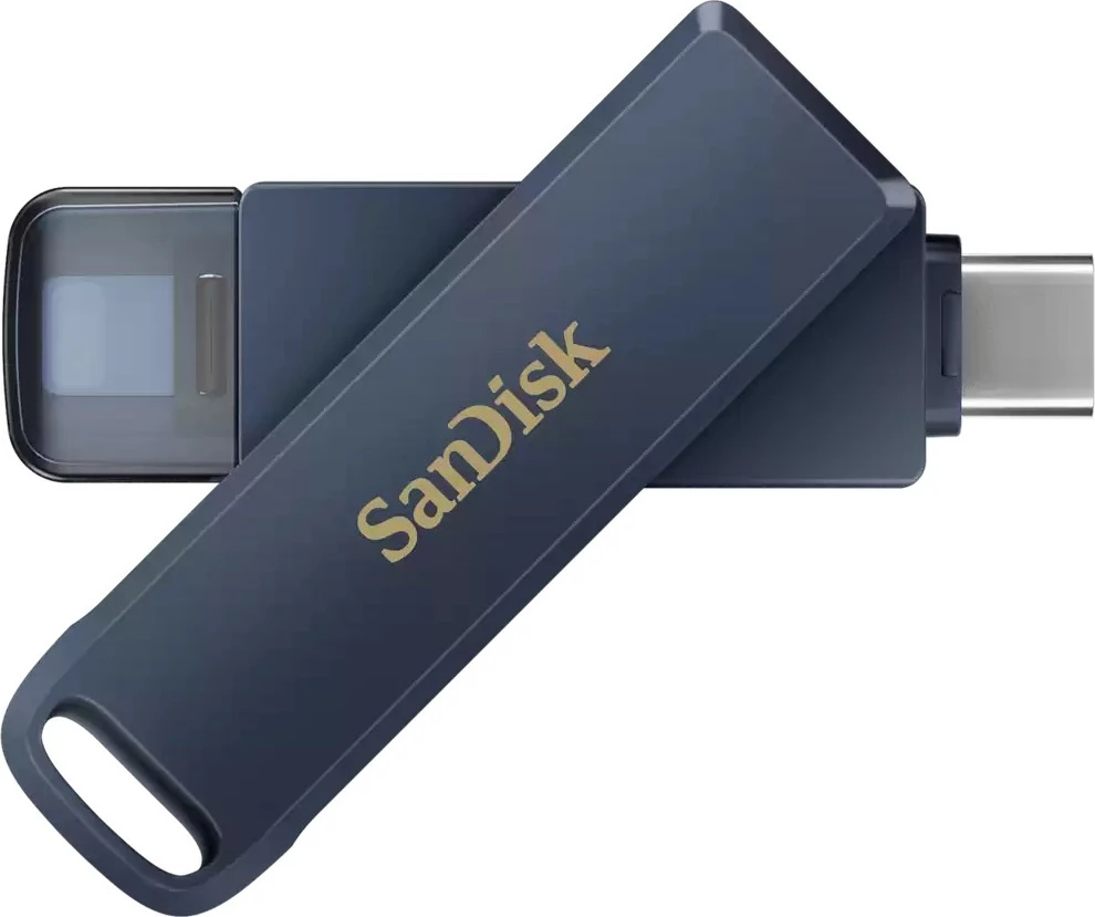USB ključek z 128 GB, SanDisk iXpand, USB Type-C/Lightning, 3.2 Gen 1, moder