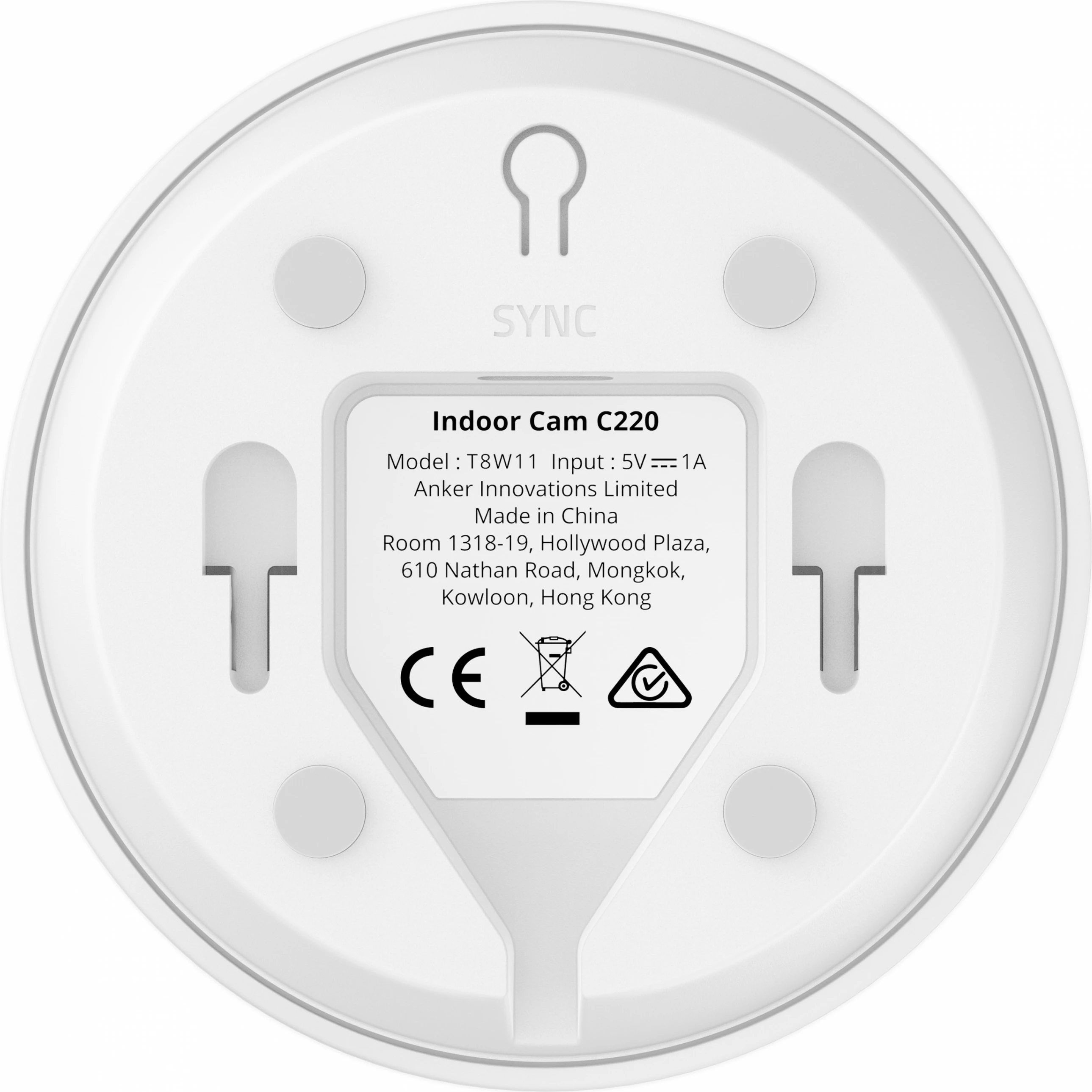 Varnostna kamera Eufy C220 (Anker), QHD 2560x1440, 360°, brezžična, bela/črna