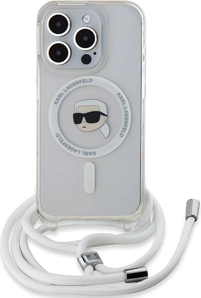 Prozoren ovitek Crossbody Karl Head MagSafe, Karl Lagerfeld za iPhone 15 Pro