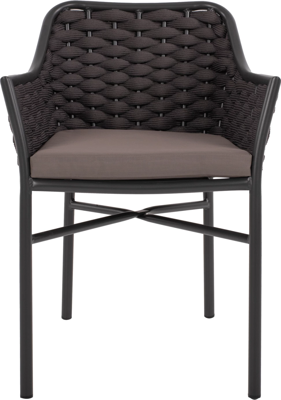 Aluminijasti naslanjač FH5858.01 z vrvjo - siva barva 56x58x76H cm