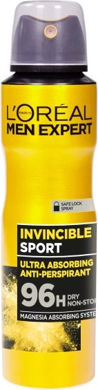 Antiperspirantni sprej Invincible Sport L'Oreal Paris Men Expert, 150 ml