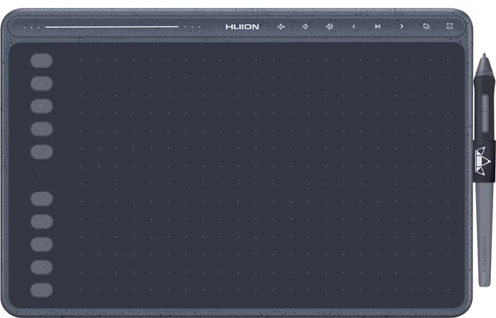 Grafična tablica Huion HS611 z brezbaterijskim pisalom, siva