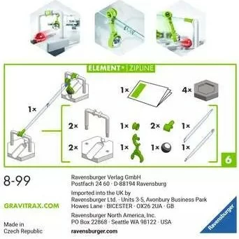 Element Zipline za progo GraviTrax, Ravensburger, večbarven