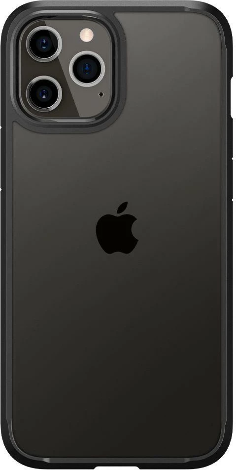 Ovitek Ultra Hybrid Spigen za iPhone 12 / iPhone 12 Pro, mat črn